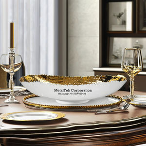 Bandeja de centro de mesa de oro blanco, decoración del hogar, vajilla, ceremonia de boda, cumpleaños, regalo de agradecimiento, cuenco de Chocolate, uso multiusos - Product Image 5