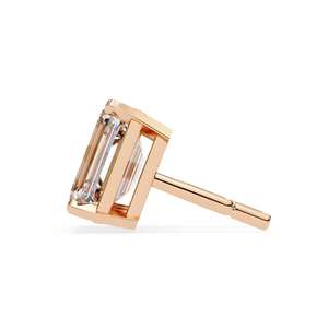 Pendientes de Joyería Fina para Novia, Diamante Cultivado en Laboratorio VVS, Clásicos y Sencillos, Oro Sólido de 14K, Corte Esmeralda, Certificado IGI - Product Image 5