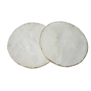 Posavasos de Cuarzo Cristal Blanco Natural, Piedra Semipreciosa Curativa, Hechos a Mano, Regalo de Boda, Decoración del Hogar, Venta al por Mayor, Dorado - Product Image 5