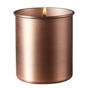 Jars à bougies en métal ton cuivre, conçus pour des mélanges de bougies festives, offrant une lumière chaude et un ambiance apaisante. - Product Image 1