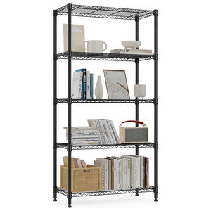 MZG Elegant White Powder Coated 5 Tier Wire Shelving <b>Unit</b> for Garage Kitchen Bathroom <b>Laundry</b> - Product Image 4