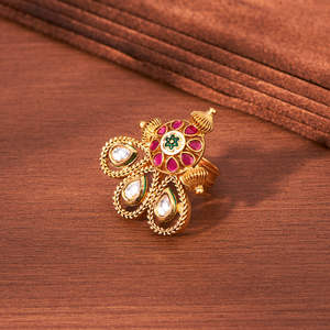 Fashion Antique Adjustable <b>Finger</b> <b>Ring</b> With Matte Gold Plating Jewellery Wholesalers in India - Product Image 1