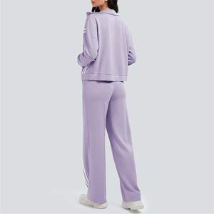 Ensemble de survêtement deux pièces pour femmes en velours imprimé avec logo personnalisé, taille plus, avec veste en velours et pantalon de jogging - Product Image 2