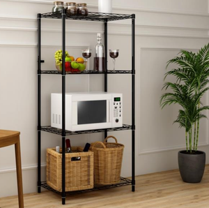 Four-Tier Standing Type Countertop Organizer Metal <b>Kitchen</b> and Pantry Storage <b>Shelves</b> <b>for</b> Sundries Stackable Design - Product Image 1