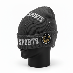 Gorro de punto acrílico Premium 350 GSM para mujer, gorro cálido de invierno, estilo urbano con parche bordado, gorros Jacquard con logotipo personalizado - Product Image 3