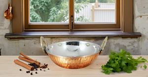 ชามอาหารอินเดียทำจากเหล็กสแตนเลสที่ได้รับแรงบันดาลใจจากอาหารอินเดียอุปกรณ์สำหรับอาหารเย็นอุปกรณ์โลหะคาราฮิ - Product Image 2