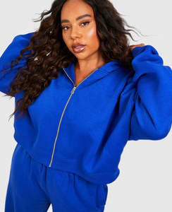 เสื้อฮู้ด1000หนาแบบไม่มีกระเป๋าสำหรับผู้หญิงเสื้อมีฮู้ดถักแบบลำลองไม่มีเชือกผูก - Product Image 2