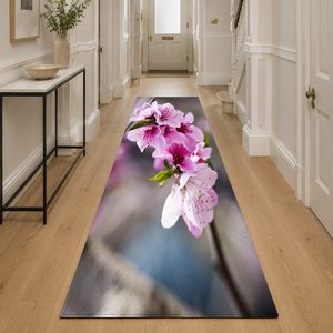 พรมเชนิลล์พิมพ์ลายดิจิตอลทันสมัยสีชมพูพลัม รุ่น LXDP-0802 จาก RUGS DEPOT สำหรับขายส่ง ซักเครื่องได้ ไม่ลื่น - Product Image 5