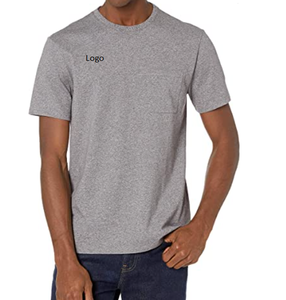 T-shirt 100% coton de haute qualité à manches courtes col rond unisexe adulte 100% coton T-Shirt Logo personnalisé T-shirts lourds - Product Image 3
