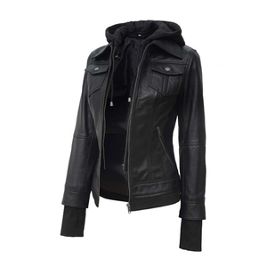 Chaqueta de motorista de cuero de cordero genuino para mujer nueva moda Primavera otoño prendas de vestir exteriores OEM diseño personalizado 2025 nuevas chaquetas de mujer - Product Image 4