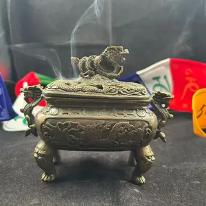 Brûleur d'encens religieux en laiton élégant, porte-bakhoor, naturel, durable, mélange parfait, artisanat traditionnel, look moderne pour l'Inde - Product Image 6