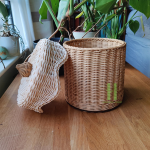 Cesta de almacenamiento redonda de ratán ecológica de estilo bohemio de diseño caliente con tapa Capacidad de 1-3L para almacenamiento de alimentos Embalaje OEM Vietnam - Product Image 4