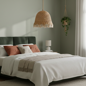 Lampe suspendue en bambou ECONA, design moderne tissé à la main, écologique, légère, durable, pour une utilisation en intérieur, salon - Product Image 3