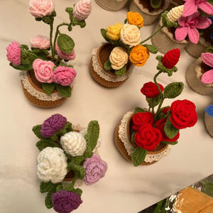 Rosa de Ganchillo de Simulación, Flores Artificiales, Girasol Tejido, Flor Falsa, Regalos Novedosos, Decoración del Hogar, Flor Artificial - Product Image 2