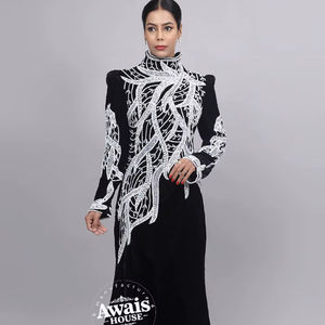 AWAIS HOUSE Dubai <b>Kaftan</b> <b>Plus</b> <b>Size</b> Hot Selling Women Muslim <b>Dress</b> Fashion Modest Shimmer Islamic Clothing Beaded Polyester Floor - Product Image 1