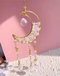 En gros Attrape-<span class=keywords><strong>soleil</strong></span> en cristal naturel <span class=keywords><strong>de</strong></span> haute qualité, Carillon éolien en améthyste <span class=keywords><strong>lune</strong></span>, Décoration du Nouvel An, Modèle thème pierre - Product Image 1