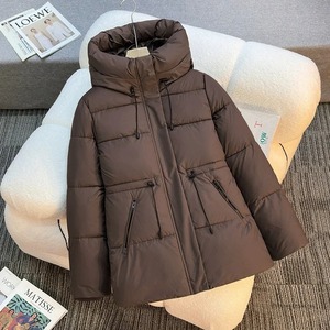 Chaqueta acolchada de algodón de invierno para mujer elegante y elegante, nuevo cuello levantado, Parka de nieve, cinturón, bolsillo, abrigo grueso y cálido de punto - Product Image 2