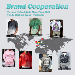 Sudadera de felpa de gran tamaño con estampado de logotipo personalizado para hombre 500 GSM Heavyweight con hombro caído prominente Sudadera con capucha Vintage bordada - Product Image 6