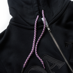 High Quality Cotton Full Double Two Way <b>Zipper</b> <b>Hoodie</b> Custom DTG Print Men Oversized <b>Black</b> Blank - Product Image 6