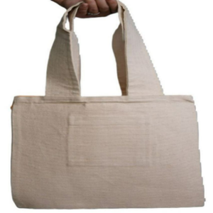 Mini Bolso Tote de Algodón Ecológico de Moda, Cierre de Cremallera y Botón, Correa de Hombro Ajustable, Logotipo Bordado con Letras, Bandolera - Product Image 2