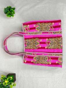 Sac fourre-tout réutilisable et écologique avec finition de qualité supérieure, grande capacité et poignées robustes pour le shopping, l'université, le bureau et les voyages - Product Image 2