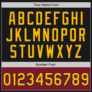 Custom <b>Black</b> Gold-Crimson Bomber Varsity Letterman Two Tone Zipper Jacket <b>Windbreaker</b> Streetwear Vintage Men's Varsity Jacket - Product Image 3