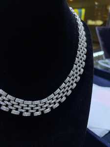 Iced Out Cuban Link VVS Moissanite Diamond <b>Necklace</b> 925 Sterling Silver Rhodium Plated Hip Hop Luxury <b>Statement</b> <b>Necklace</b> - Product Image 2