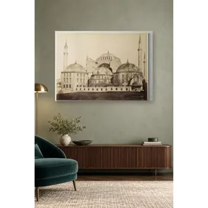 Impression sur toile de la Sainte Vierge Sophia et des tombeaux dans des tons sépia - Product Image 4