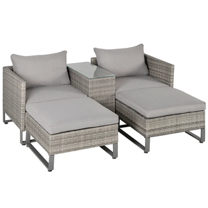PE mây wicker đồ nội thất cắt sofa Set với đệm sân vườn - Product Image 1