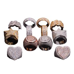 Premium Luxury Hip Hop Iced Out <b>Ring</b> Gold And Sterling <b>Silver</b> VVS Moissanite Diamond <b>Ring</b> For <b>Men</b> Round And Budget Cut Supplier - Product Image 5