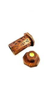 Wholesale Arabic Wooden Bakhoor <b>Burner</b> Set <b>Incense</b> <b>Cone</b> <b>Burner</b> with Brass Leaves Oud Mubkhara <b>Incense</b> Mukhbar Made in India - Product Image 4