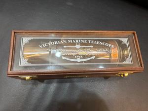 กล้องส่องทางไกลแบบพับได้ Dollond London ทำด้วยมือจากทองเหลือง ขนาด 25 นิ้ว ลายพิมพ์ทางทะเล พร้อมกล่องไม้ ของเล่นสุดพิเศษ ของขวัญสุดยิ่งใหญ่ - Product Image 3