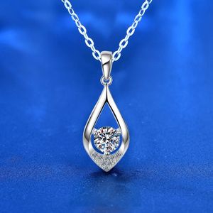 Collar con Colgante de Gota de Agua de Plata de Ley 925 con Piedra de Moissanita de 5 mm, Cadena de Clavícula, Moda, Tendencia, Lujo Ligero, Multicolor - Product Image 2