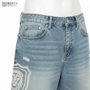 Shorts de Mezclilla Rectos de Alta Calidad con Estampado, Nuevo Diseño, Shorts de Mezclilla con Bordado Personalizado para Hombre, Shorts de Verano para Hombre - Product Image 6