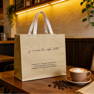 Bolsas de Compra Tejidas de PP con Asas de Tela No Tejida y Cinta de PP para Supermercados y Tiendas - Varios Tamaños - Product Image 1