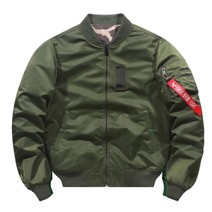 Chaqueta bomber de sarga de algodón personalizada al por mayor, chaqueta bomber Ma-1 de fabricante de vuelo para hombre - Product Image 1