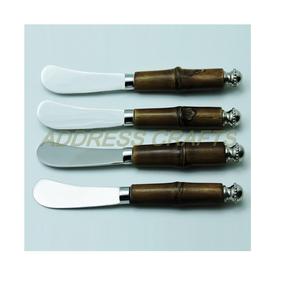 Silver Stainless Steel Blade Butter <b>knife</b> Set with Wood And Stainless Steel Handle Cheese Cutting Set Kitchenware New product - Product Image 1