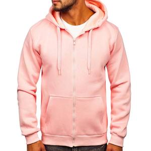 Sweat à capuche thermique rose relax fit de haute qualité avec fermeture éclair complète - Product Image 4