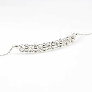 925 Sterling <b>Silver</b> Fine <b>Charm</b> <b>Bracelet</b> with White Ceramic Bezel and Star Design - Product Image 3