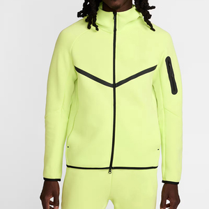 Urban Unisex Full-Zip Active Hoodie Veste imperméable coupe-vent Poche de rangement pour les bras Applique brodée 100% coton pour le jogging - Product Image 1