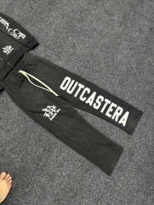 Conjuntos Deportivos Transpirables de Manga Larga 100% Algodón para Hombre, con Estampado Lavado al Ácido, Logotipo y Colores Personalizados, MOQ de 8 Conjuntos - Product Image 2