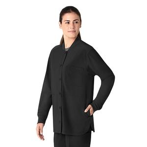 Veste de gommage à manches longues marine élégante pour femmes infirmière décontracté polaire vêtements de travail médicaux uniforme pour les gommages d'hôpital d'hiver d'été - Product Image 1