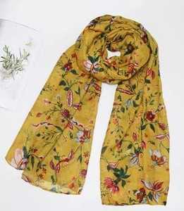 Custom Highest Quality Handcrafted Cotton Rayon Beautiful Floral Printed Scarf <b>Shawl</b> Hijab for <b>Women</b> From India. - Product Image 2
