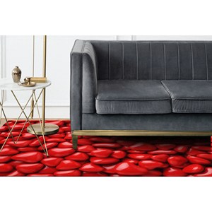 Tapis imprimé motif cœur - Décoration moderne en chenille pour cuisine et salle à manger, avec tapis à poils doux - Product Image 4