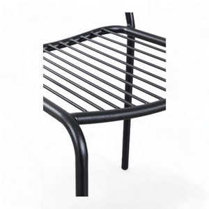 Muebles elegantes, sillas de comedor de hierro para exteriores con respaldo alto recubierto de polvo, sillas de Metal apilables para restaurante - Product Image 5