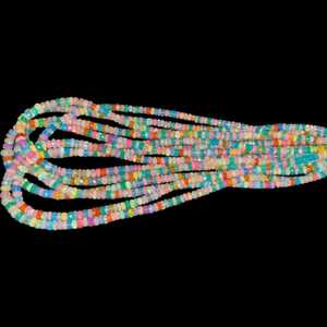 Cuentas de Rondelle facetadas de ópalo de discoteca, cuentas de piedras preciosas multicolores naturales de 4-5mm para hacer joyas, collar, pulsera, suministro al por mayor - Product Image 2