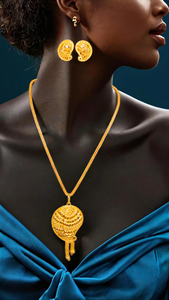 Juego de pendientes de collar con juego de pendientes de collar de estilo moderno chapado en oro de 22 quilates a la venta por exportadores indios - Product Image 3