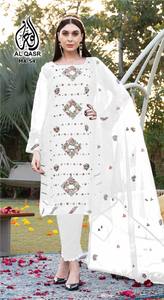 Dernier Designer Faux Georgette Broderie Séquence Pakistanaise Salwar Suit Par Fabzone - Product Image 2