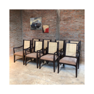 Sillas de Ratán y Cuero para Restaurante, Sillas de Comedor Modernas de Madera de Caoba para Restaurante, Venta al por Mayor - Product Image 4