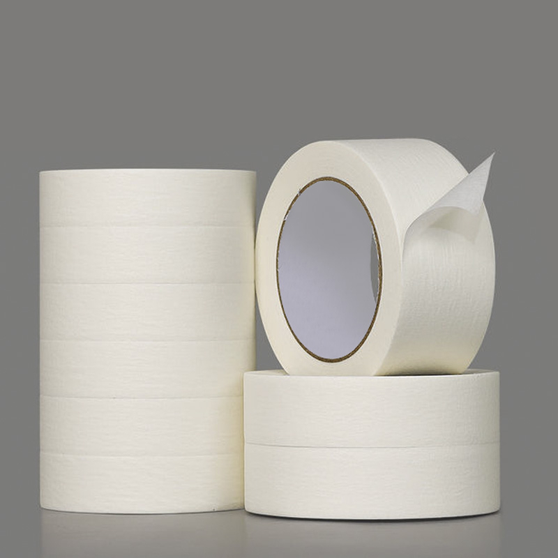 Customized Self Adhesive White Masking Tape Waterproof Paper Tape Single Sided for Painting and Wrapping